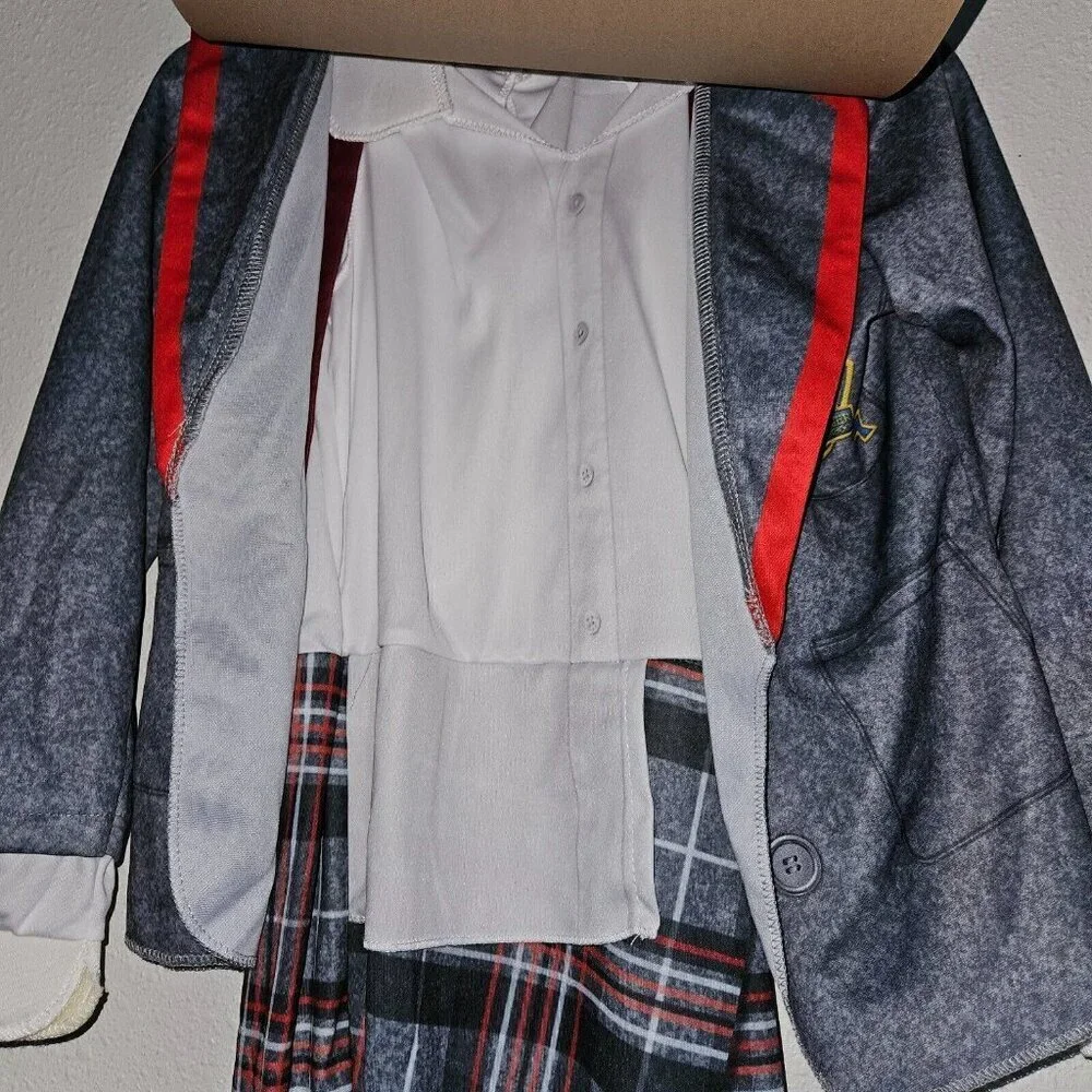 NEW Beetlejuice Astrid Halloween Costume Girls Medium 7-8 Dress Schoolgirl
